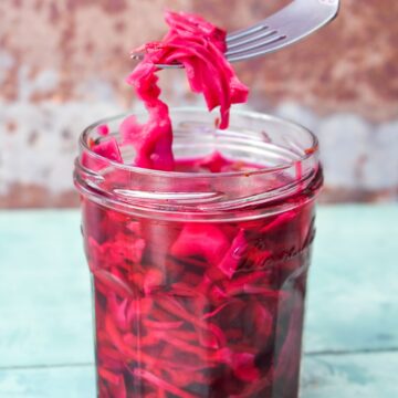 quick pickle cabbage slaw..