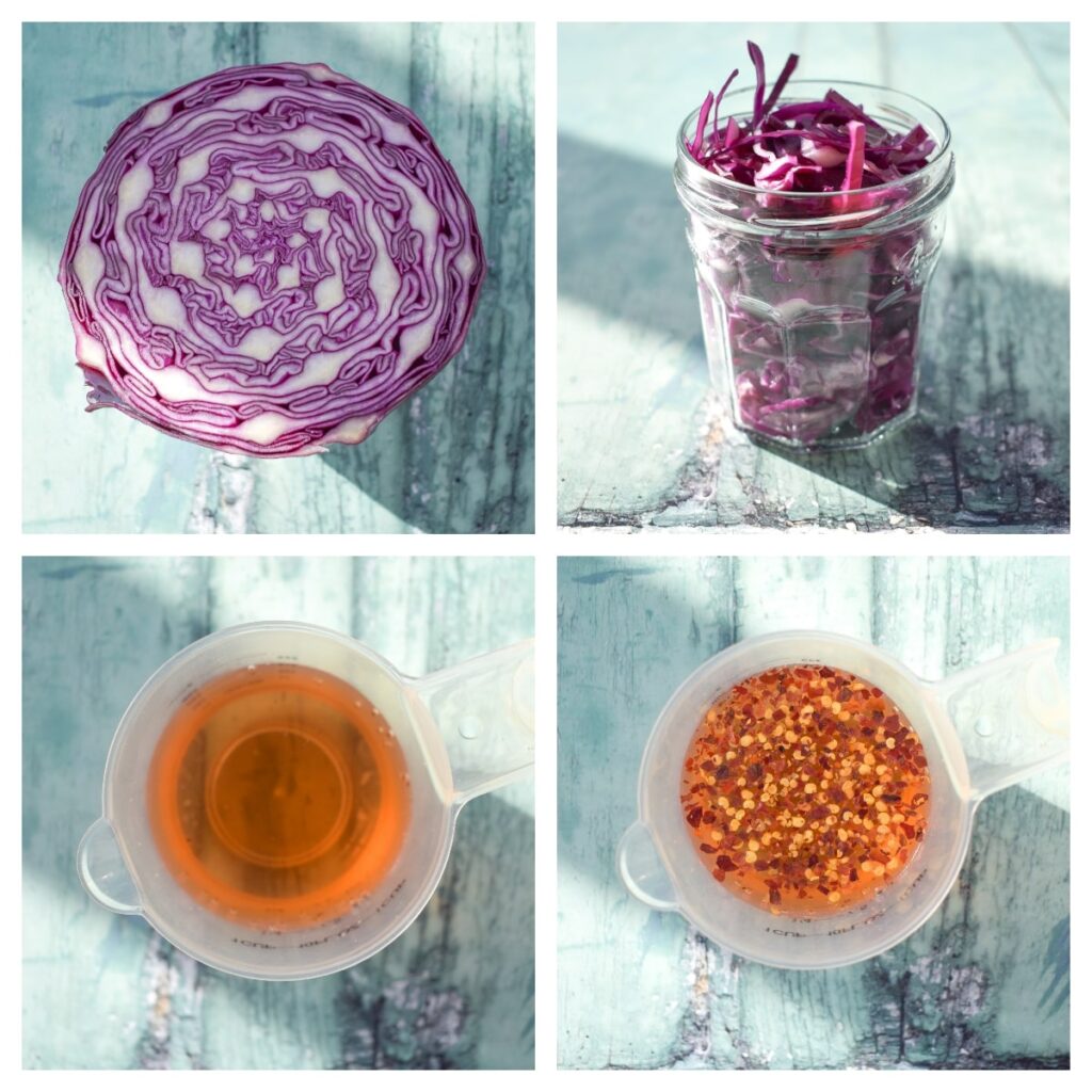 quick pickled cabbage - step 1